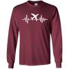 Image of Airplane Shirt Funny Airplane Pilot Heartbeat Flying Tees