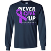 Image of Alzheimer's Awareness Never Give Up Long Sleeve T-Shirt