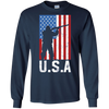 Image of American Flag Long Sleeve Shirt Hunting 4th of July USA Gift