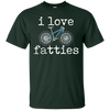 Image of "I Love Fatties" Fat Tire Mountain Style Bikes T-Shirt