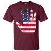 Image of American Flag Waving Hand Hi Five Patriotic Novelty T Shirt