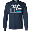 Image of Angel Weeping Thin Blue Line Flag to Honor the Fallen