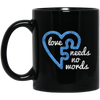 Image of Autism Love Needs no Words Distressed Puzzle Piece T-Shirt