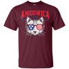 Image of Ameowica Cat With Flag Sunglasses Funny 4th Of July T-Shirt