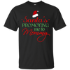 Image of Santas Promoting Me To Mommy Mom Christmas Maternity T-Shirt