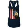 Image of American Bald Eagle Retro Flag Long Sleeve Shirt, Patriotic