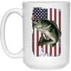 Image of American Flag Patriotic Bass Fishing Shirt for Men Women