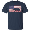 Image of American Flag Patriotic Wild Feral Pig Hunting T-Shirt USA
