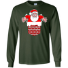 Image of Santa Stuck In Chimney Christmas Pocket T Shirt Gift