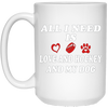Image of all i need is love and hockey and my dog t-shirt