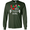 Image of Santa Loves This Girl T Shirt Funny Christmas Gift Shirts