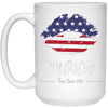 Image of 'Murica Shirt America Flag on Lips, 4 juillet