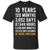 Image of 10th Birthday Gift T Shirt 10 Years Old Being Awesome Tee