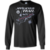 Image of Appalachian Trail Map Retro Hiking Long Sleeve Tee Shirt