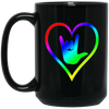 Image of American Sign Language Tshirt I love you - Rainbow - Pride