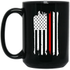 Image of American Flag Red Line USA Patriot July 4th Sleeves Shirt