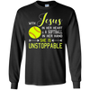 Image of WITH JESUS IN HER HEART & A Softball Hand She Is T-Shirt