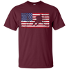 Image of American Flag Hockey USA Patriotic Ice Skating Cool T-Shirt