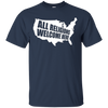 Image of ALL RELIGIONS Welcome Here Protest T Shirt - Anti Trump Ban