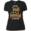 Image of Adventure Hiking Trekking Quote Beautiful Roads T_Shirt