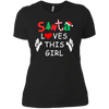 Image of Santa Loves This Girl T Shirt Funny Christmas Gift Shirts
