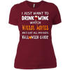 Image of Asat - I just want to drink wine watch horror movies T-Shirt