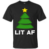Image of Christmas Tree Lit Af Funny Christmas Shirt