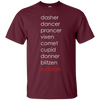 Image of Santa's Reindeer Name List Shirt, Funny Christmas Gift