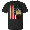 Image of American Bald Eagle Retro Flag Long Sleeve Shirt, Patriotic