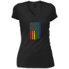 Image of Arc-en-ciel de drapeau américain manche du partisan de LGBT Long Tshirt
