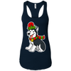 Image of Christmas Siberian Husky Dog T-Shirt, Puppy Xmas Gift