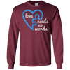 Image of Autism Love Needs no Words Distressed Puzzle Piece T-Shirt