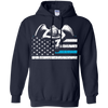 Image of Angel Weeping Thin Blue Line Flag to Honor the Fallen