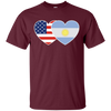 Image of ARGENTINA USA Flag Twin Heart TShirt for Argentine Americans