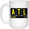 Image of ATL Atlanta Georgia USA Travel Souvenir Long Sleeve (Yellow)