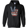 Image of 4th of July Vintage American Flag Big Peace Sign T-Shirt