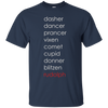 Image of Santa's Reindeer Name List Shirt, Funny Christmas Gift