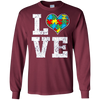 Image of Autism Shirt Love Support Puzzle Heart Autistic Shirt