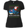 Image of Santa Riding Shark Merry Xmas Gift Tshirt
