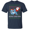 Image of Santa Riding Dolphin Merry Xmas Gift Tshirt