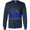 Image of Adult Blue Live Matter Thin Blue Line Support Police T-Shirt
