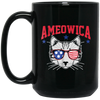 Image of Ameowica Cat With Flag Sunglasses Funny 4th Of July T-Shirt
