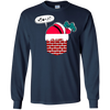 Image of Santa Stuck In Chimney T Shirt Funny Christmas Pocket Gift
