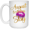 Image of August Birthday Purple Lips Slay T-shirt Birthday Gift