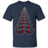 Image of Christmas Tree Hipster Red Plaid Mustache T-Shirt