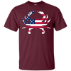 Image of T-shirts de drapeau américain: T-shirt USA de contour d'animal de crabe