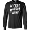 Image of Funny Halloween Wine Long Sleeve Shirt Wicked Before Wine