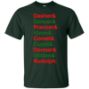 Image of Santa Claus's Reindeer Character List T-Shirt
