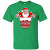 Image of Santa Stuck In Chimney Christmas Pocket T Shirt Gift