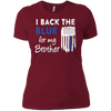 Image of "I Back The Blue For My Brother" Thin Blue Line Flag T Shirt